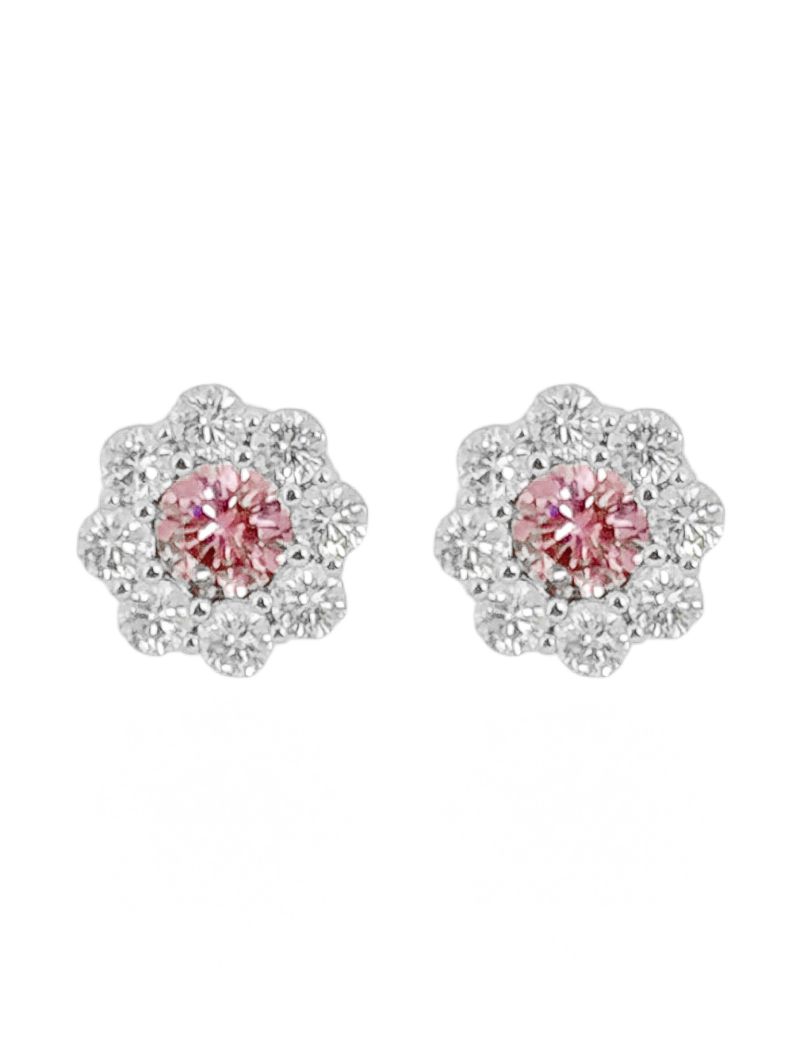 Brinco Folheado a Prata 925 Flor de Cristal