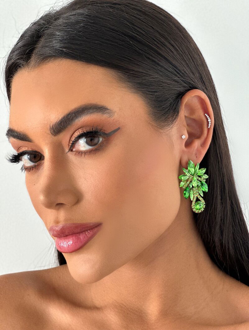 Brinco Folheado a Ouro 18k e Prata Flor de Zircônia com Detalhes Cravejados