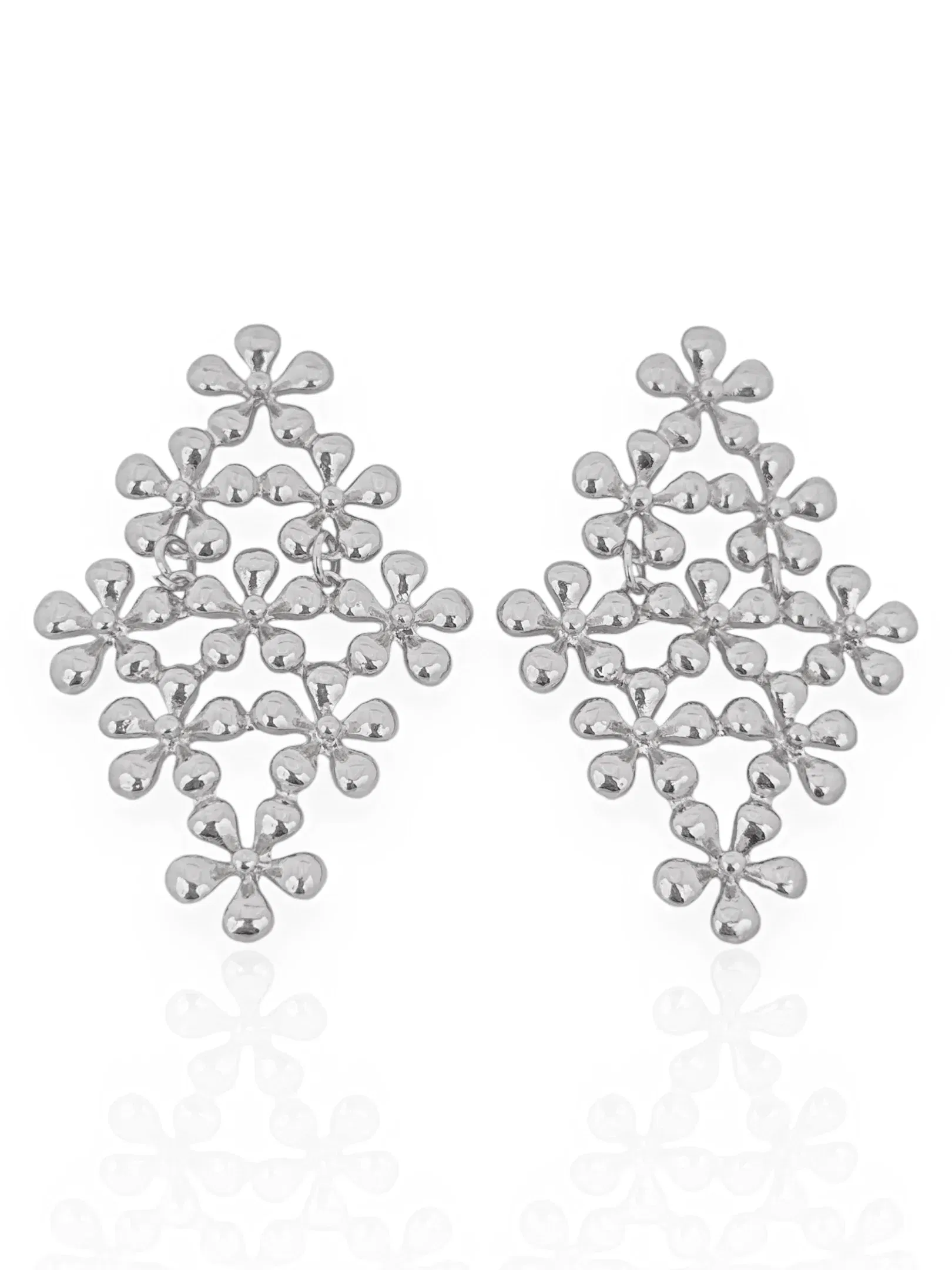 Brinco Folheado a Ouro 18k e Prata Floral