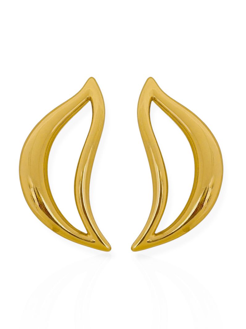 Brinco Folheado a Ouro 18k e Prata Folha Vazada