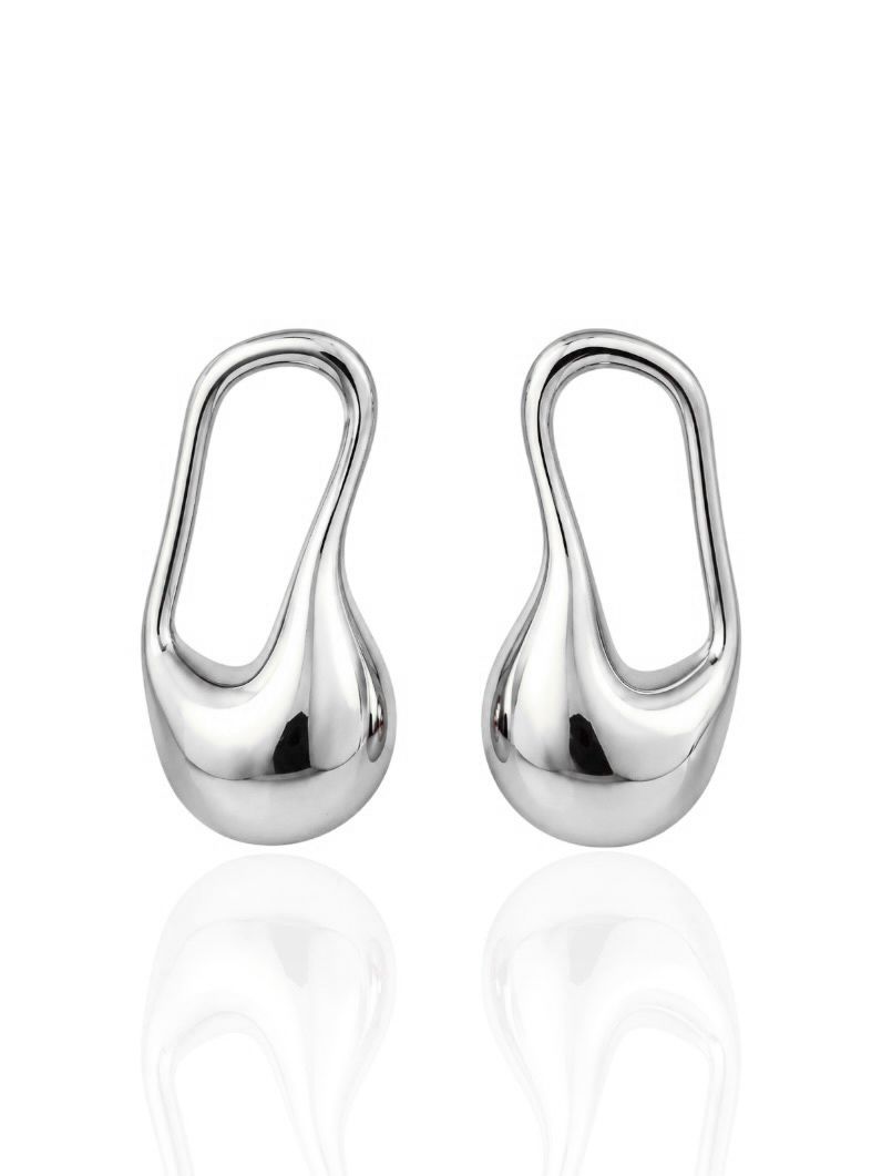 Brinco Folheado a Ouro 18k e Prata Forma Organica