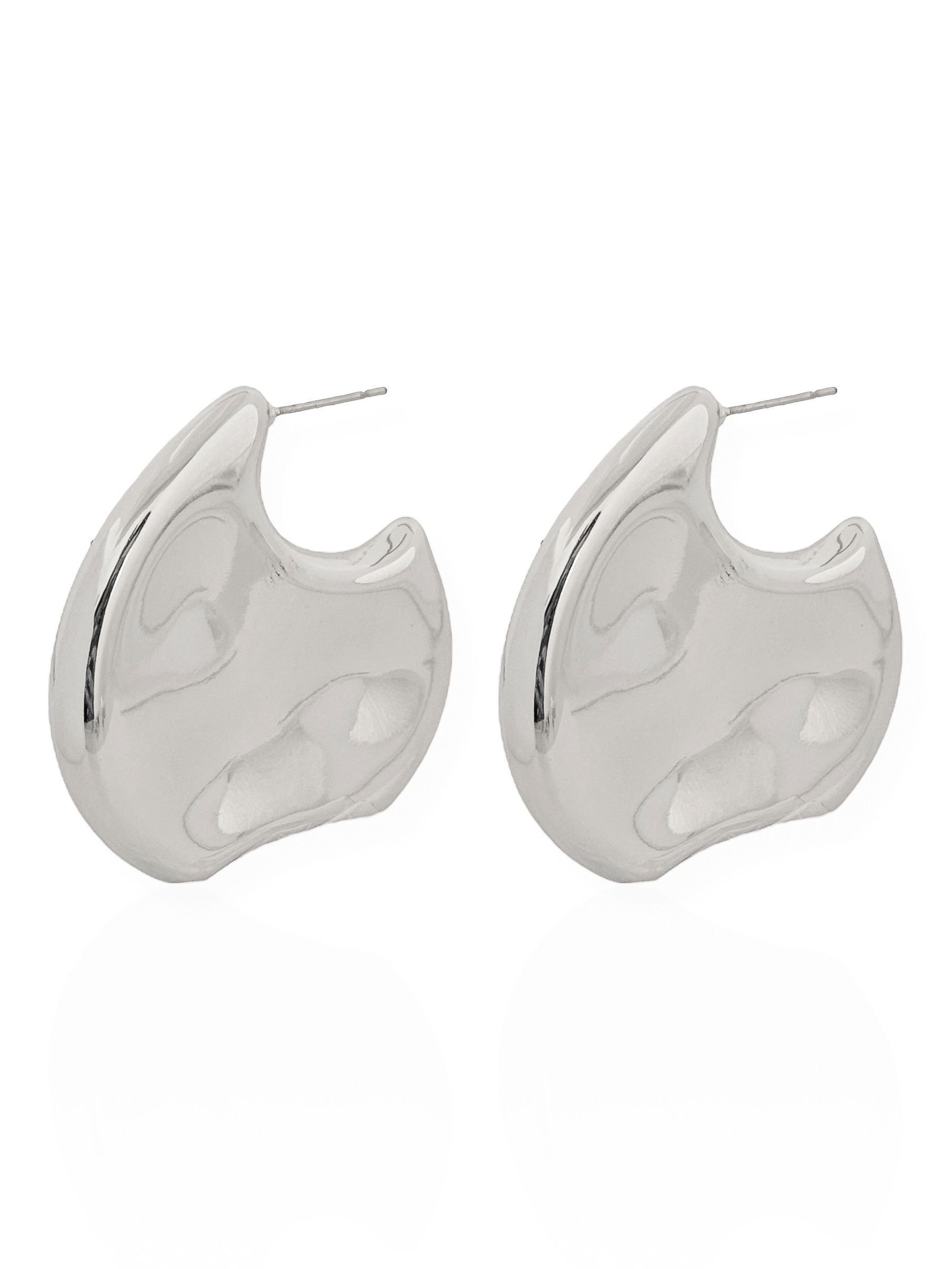 Brinco Folheado a Ouro 18k e Prata Forma Organica Martelada