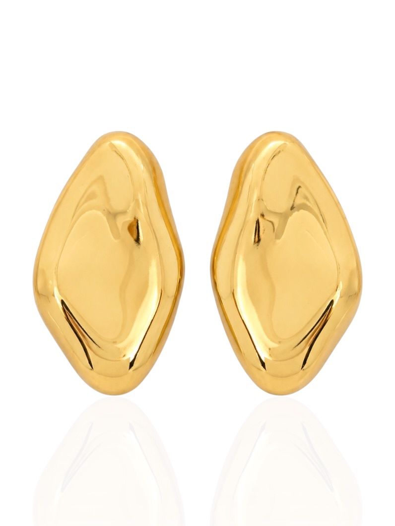 Brinco Folheado a Ouro 18k e Prata Forma Organica Maxi