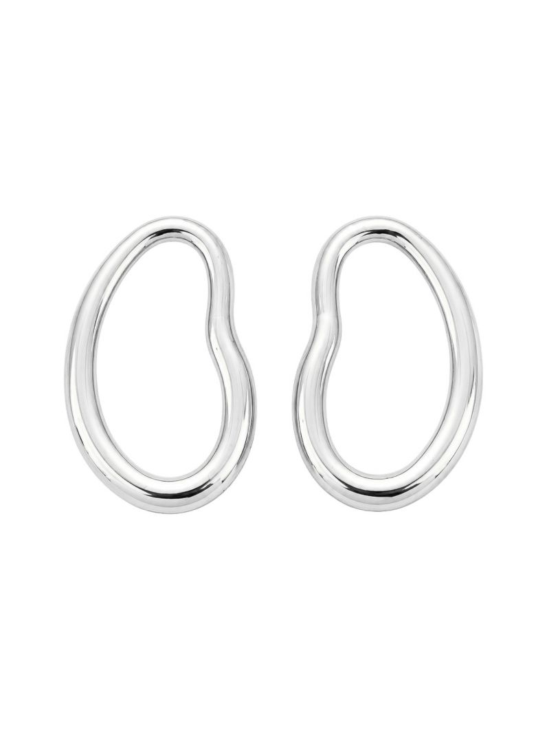 Brinco Folheado a Ouro 18k e Prata Forma Organica Vazada