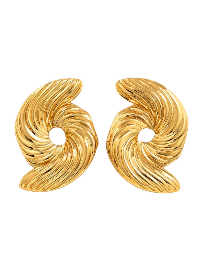 Brinco Folheado a Ouro 18k e Prata Forma Texturrizada