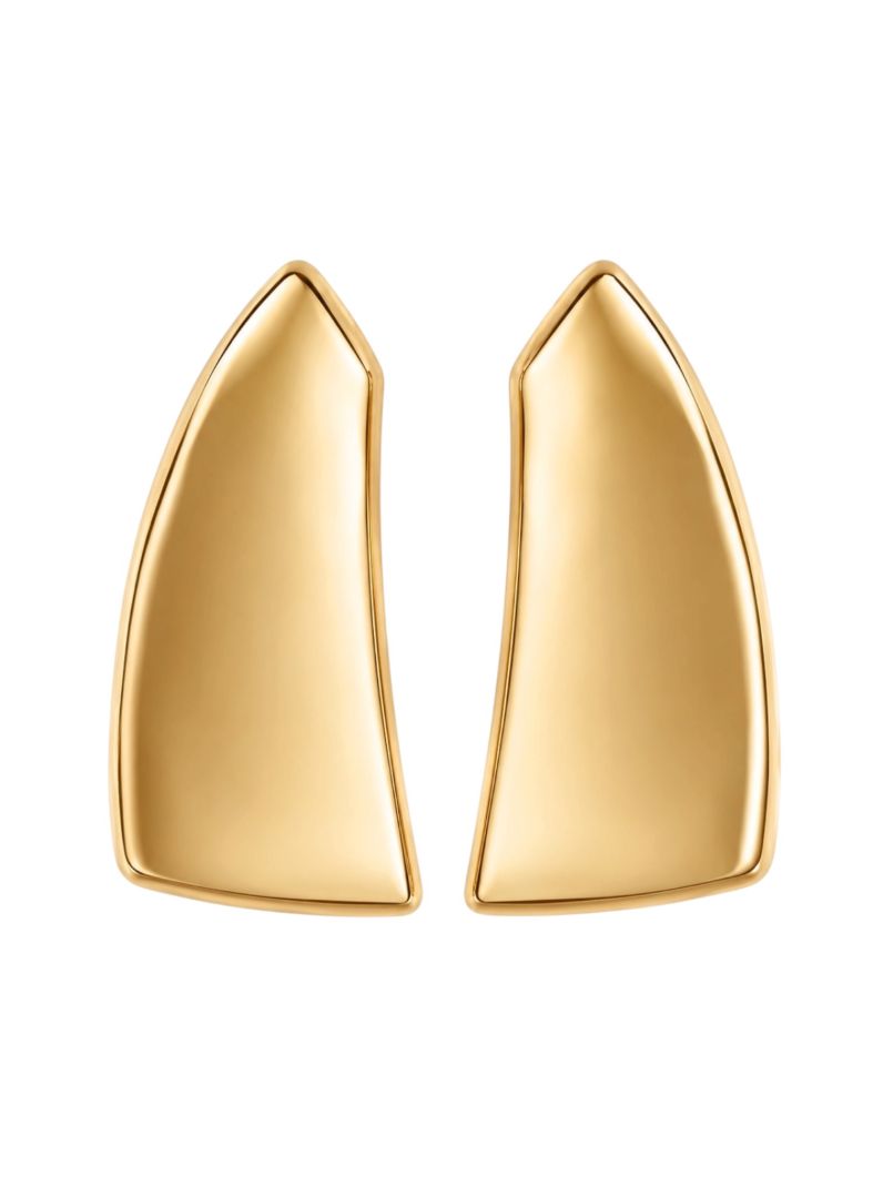 Brinco Folheado a Ouro 18k e Prata Forma Triangular Lisa