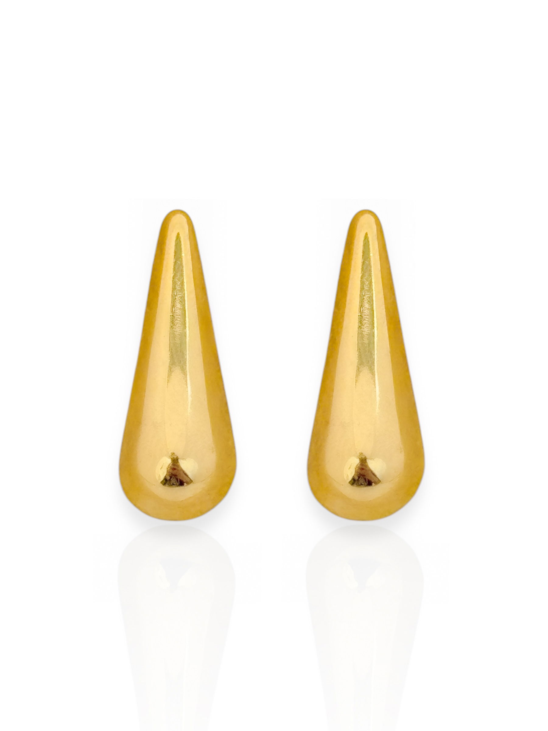 Brinco Folheado a Ouro 18k e Prata Gota Agulha Lisa P