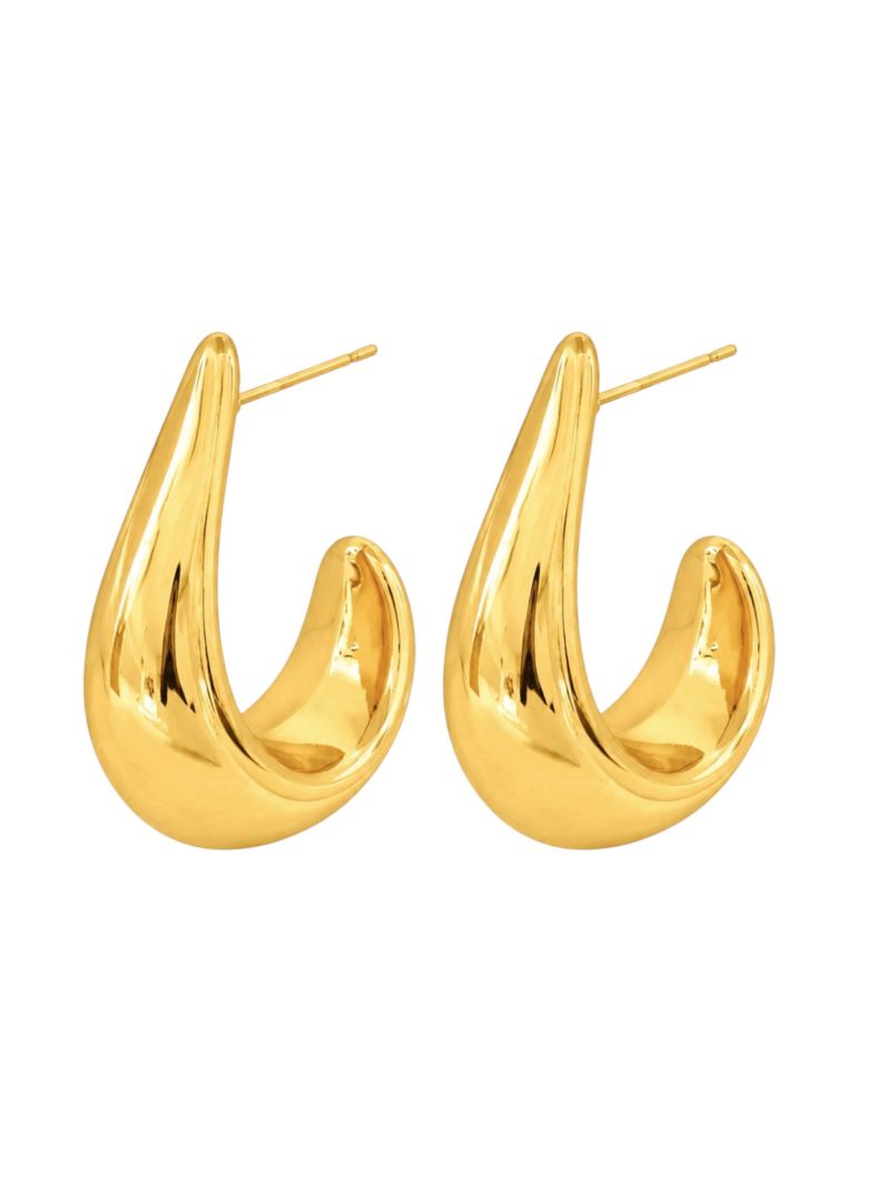 Brinco Folheado a Ouro 18k e Prata Gota Argola