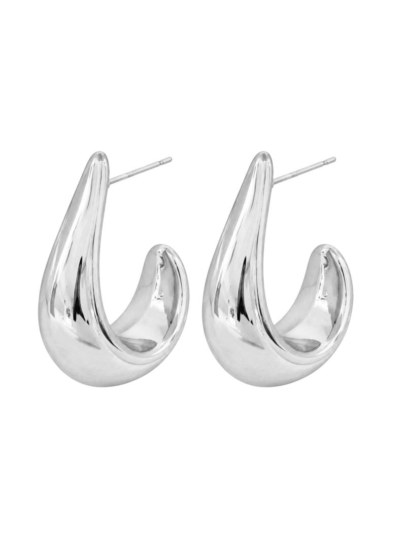 Brinco Folheado a Ouro 18k e Prata Gota Argola