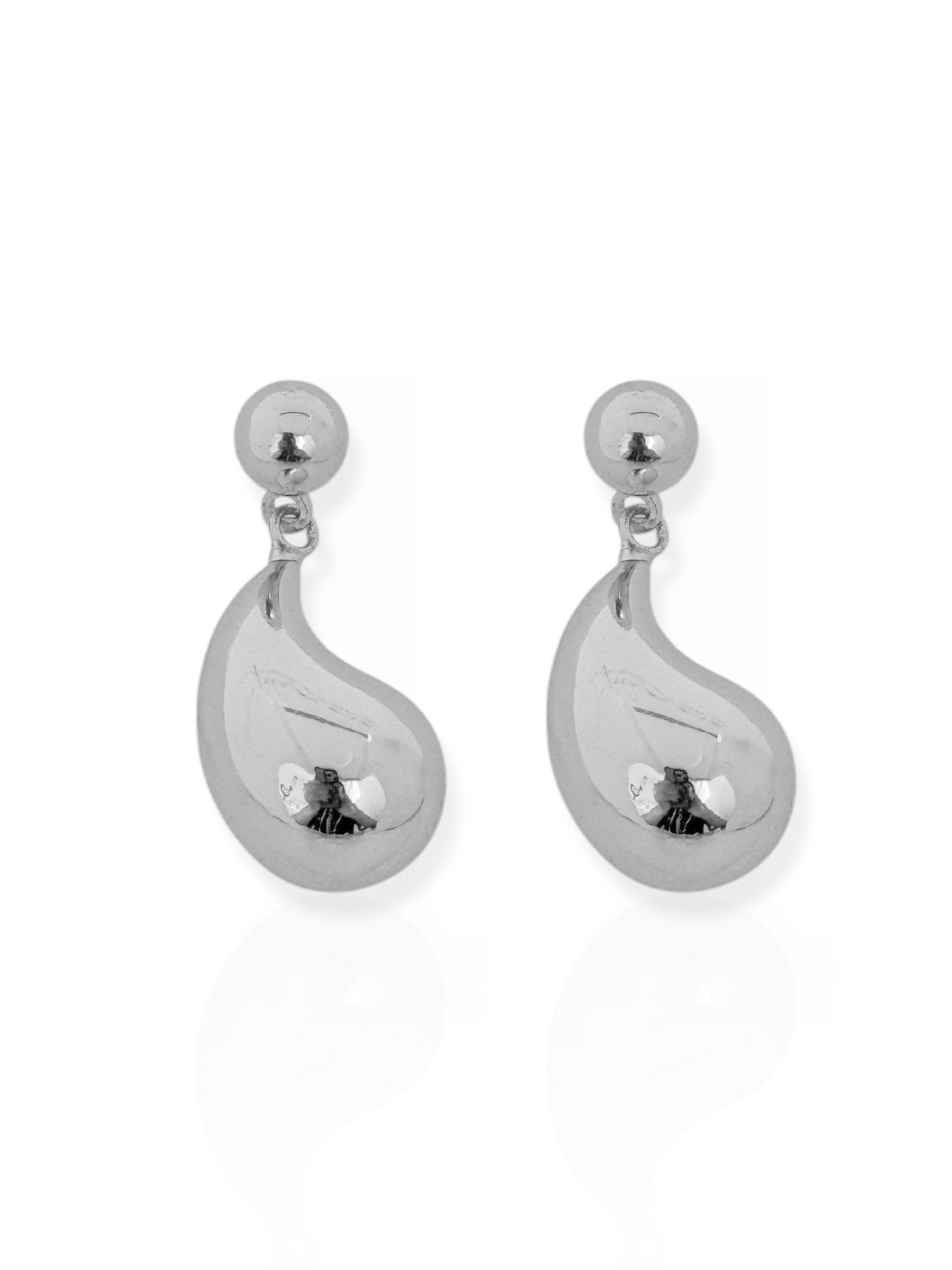 Brinco Folheado a Ouro 18k e Prata Gota Com Esfera