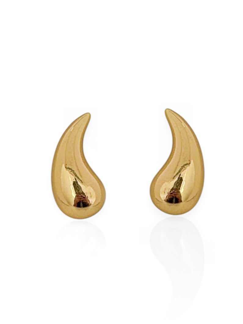 Brinco Folheado a ouro 18K e Prata Gota Curve