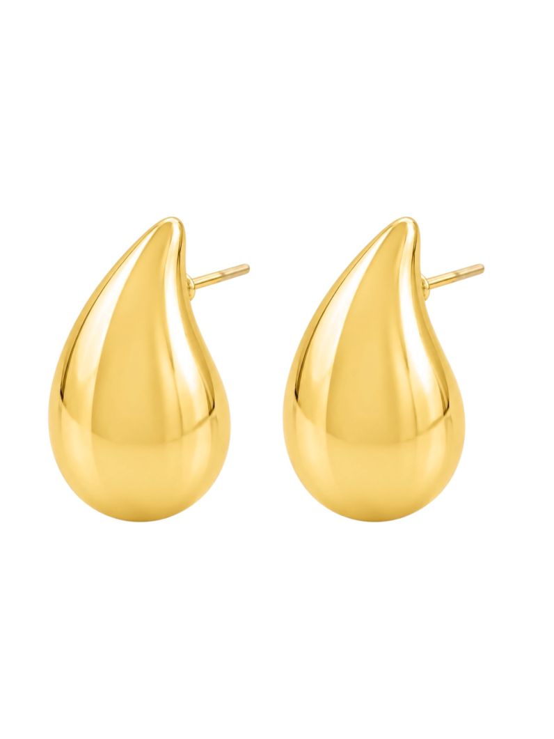 Brinco Folheado a Ouro 18k e Prata Gota Larga