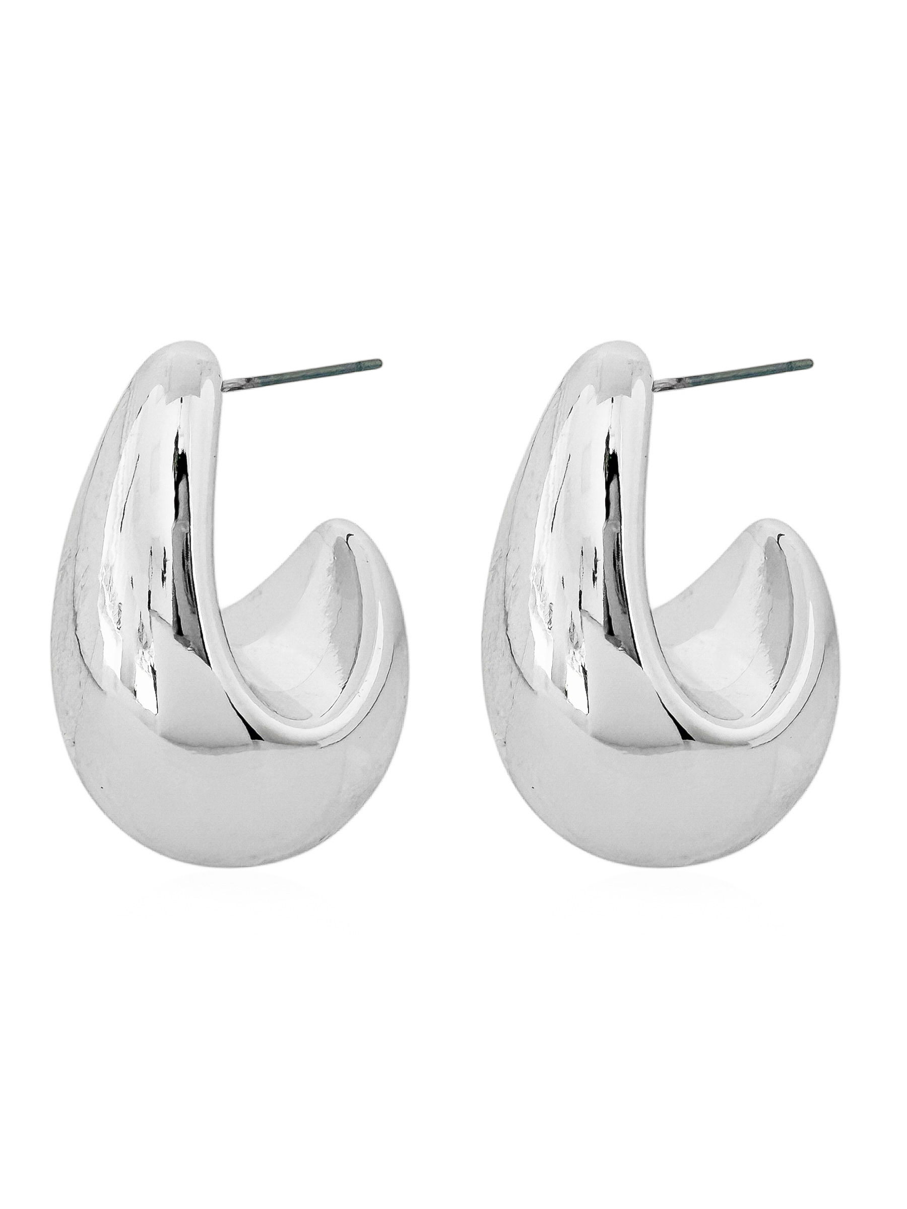 Brinco Folheado a Ouro 18k e Prata Gota Lisa