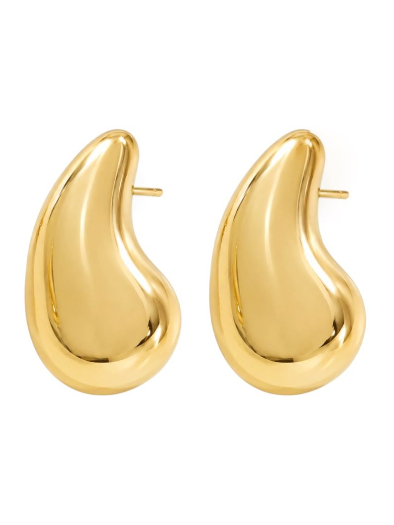 Brinco Folheado a Ouro 18k e Prata Gota Lisa