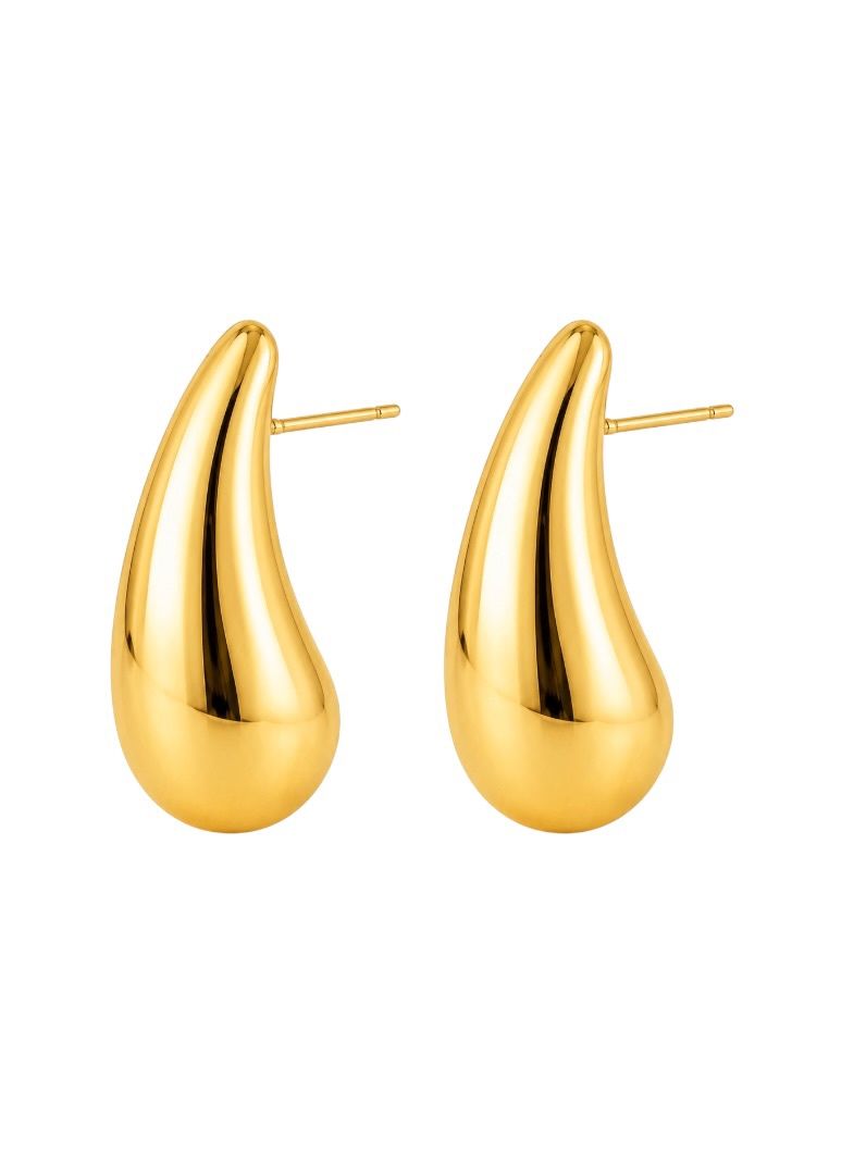 Brinco Folheado a Ouro 18k e Prata Gota Lisa