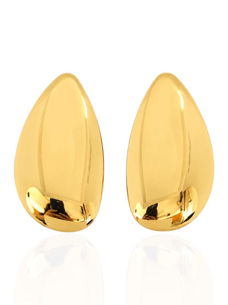 Brinco Folheado a Ouro 18k e Prata Gota Lisa