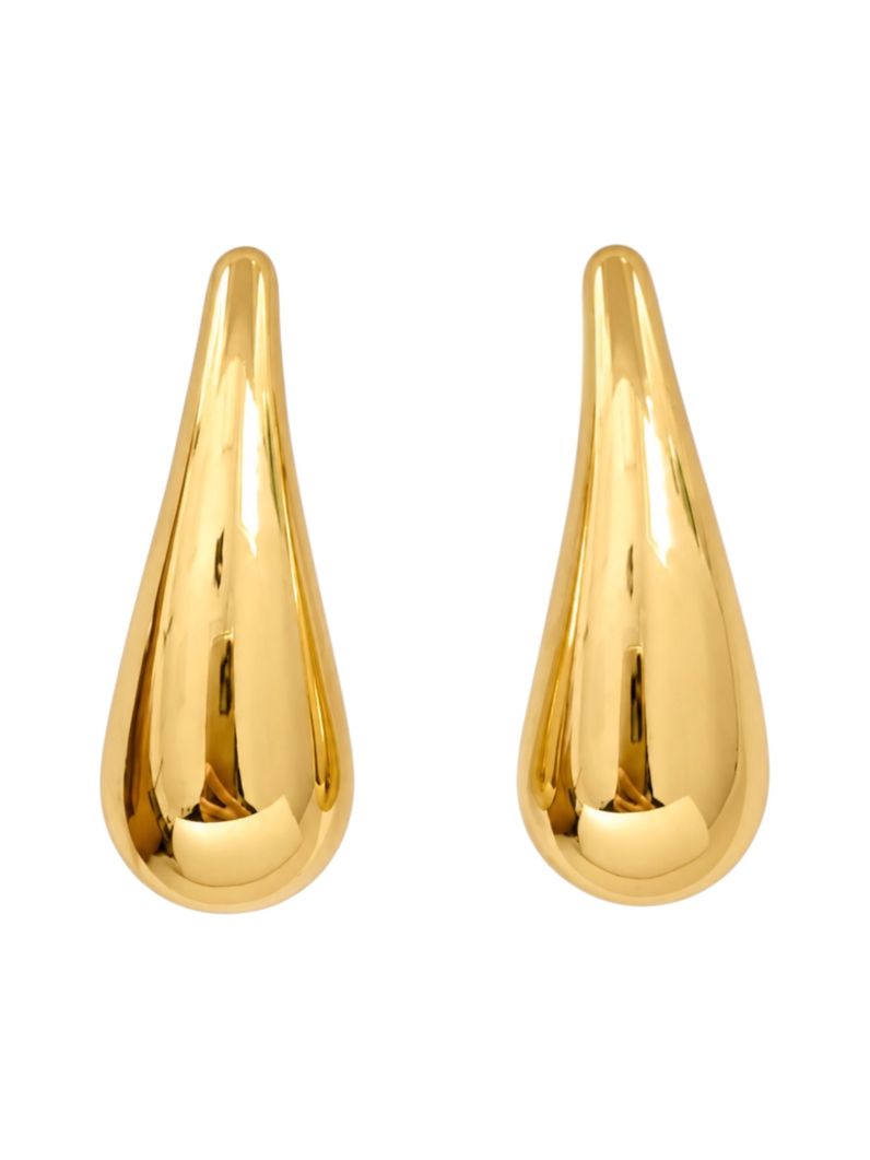 Brinco Folheado a Ouro 18k e Prata Gota Lisa