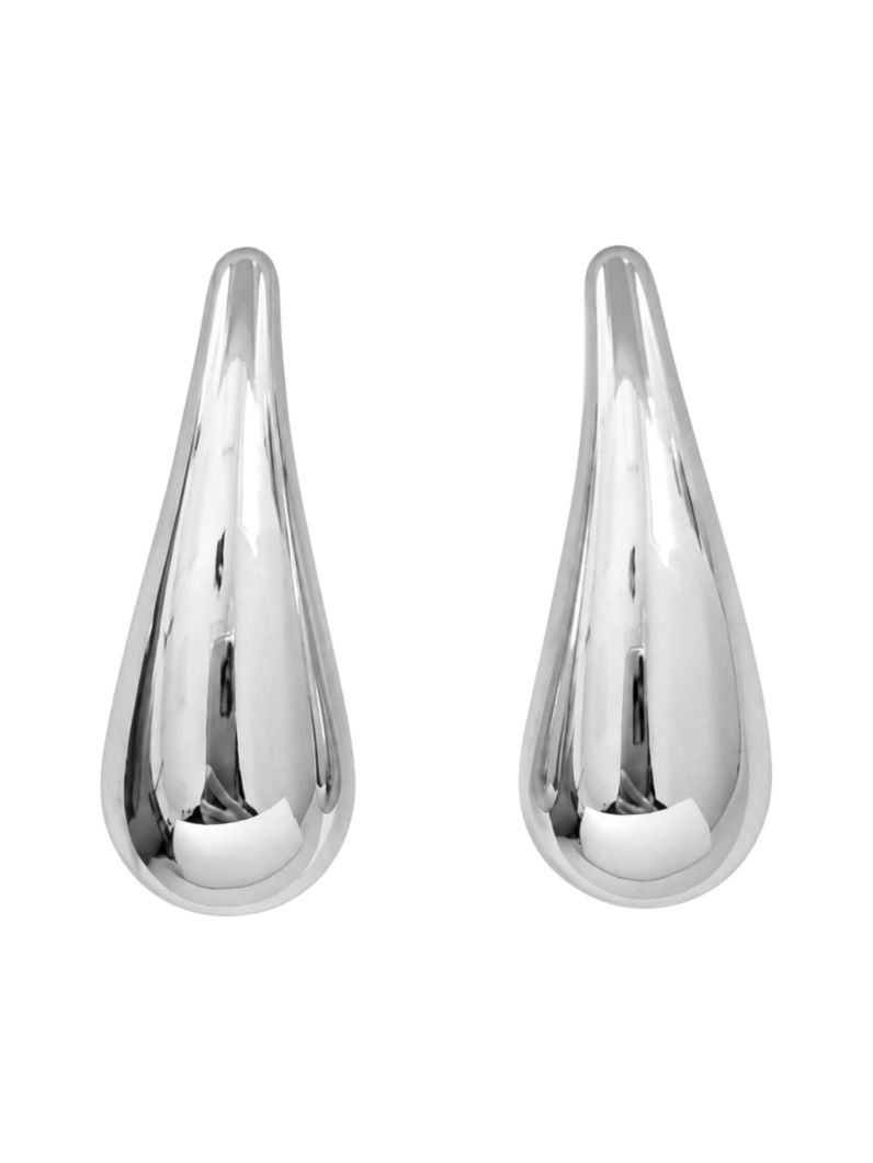 Brinco Folheado a Ouro 18k e Prata Gota Lisa