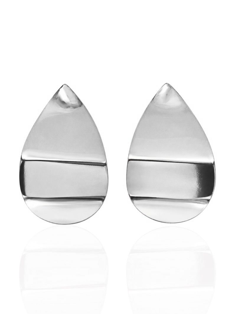 Brinco Folheado a Ouro 18k e Prata Gota Lisa Dobrada