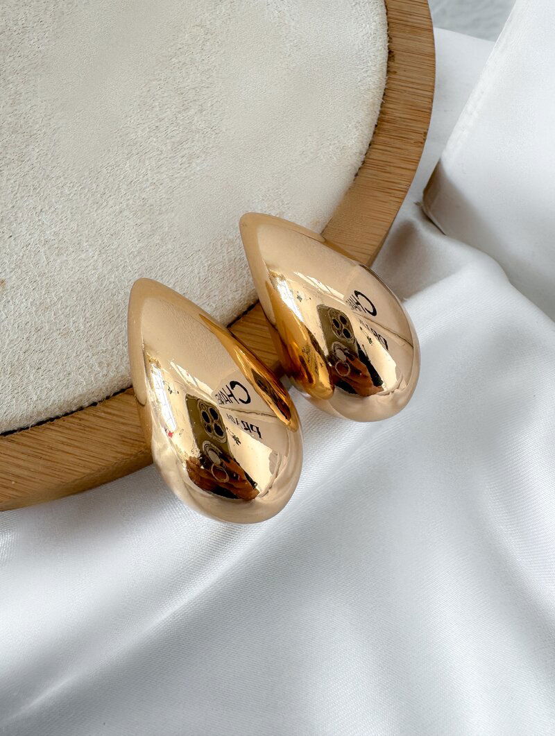 Brinco Folheado a Ouro 18k e Prata Gota Lisa G