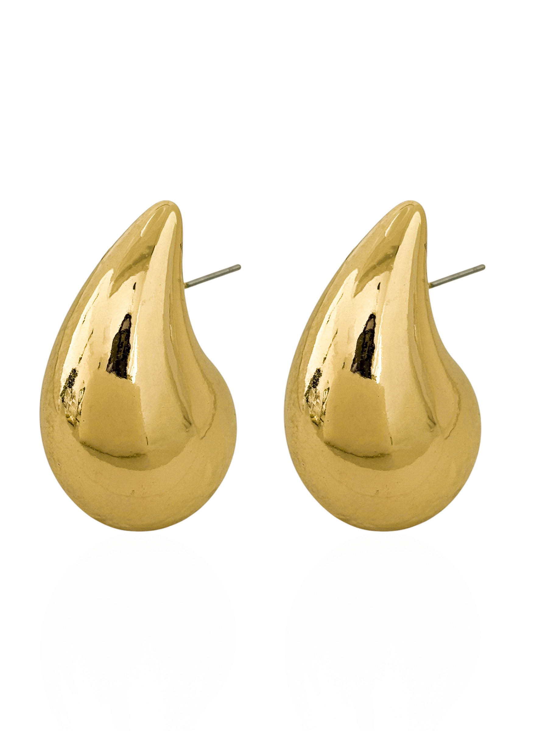 Brinco Folheado a Ouro 18k e Prata Gota Lisa Maxi