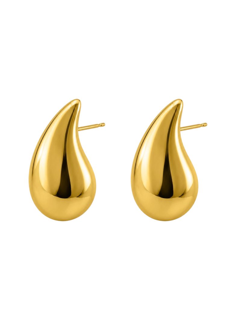 Brinco Folheado a Ouro 18k e Prata Gota Lisa P