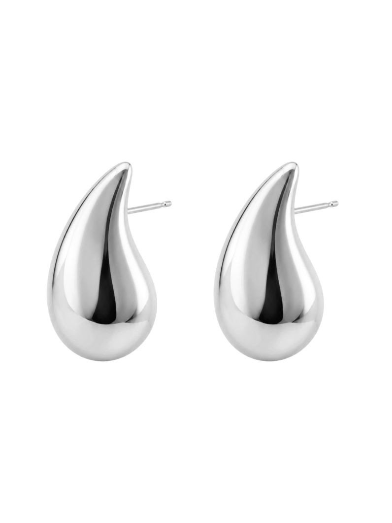 Brinco Folheado a Ouro 18k e Prata Gota Lisa P