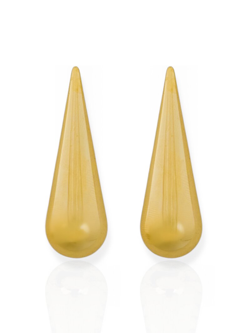Brinco Folheado a Ouro 18k e Prata Gota longa
