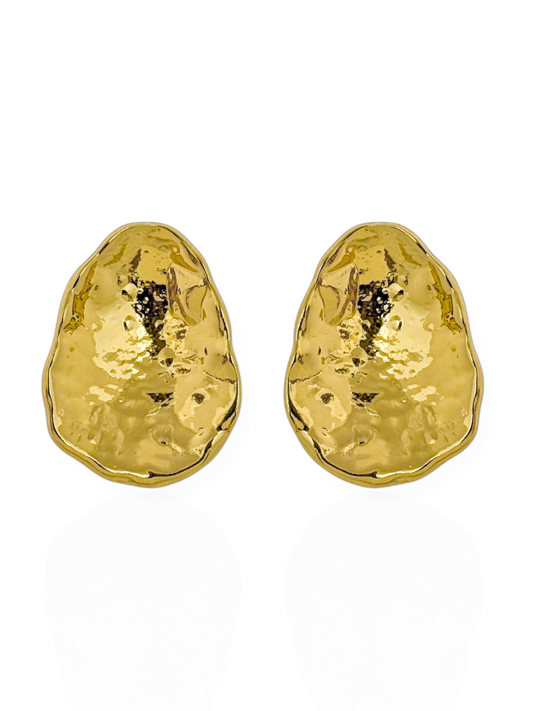 Brinco Folheado a Ouro 18k e Prata Gota Martelada