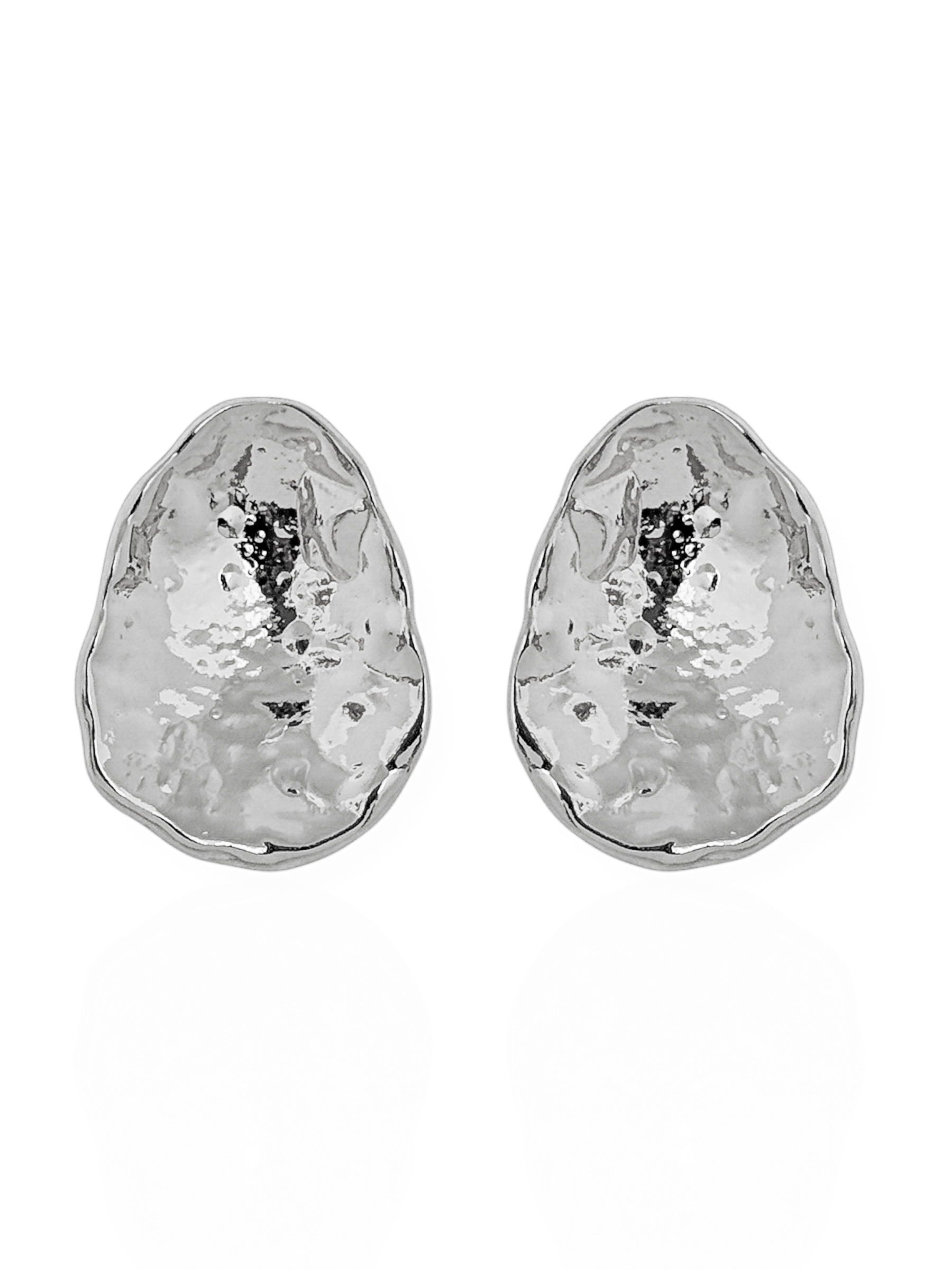 Brinco Folheado a Ouro 18k e Prata Gota Martelada