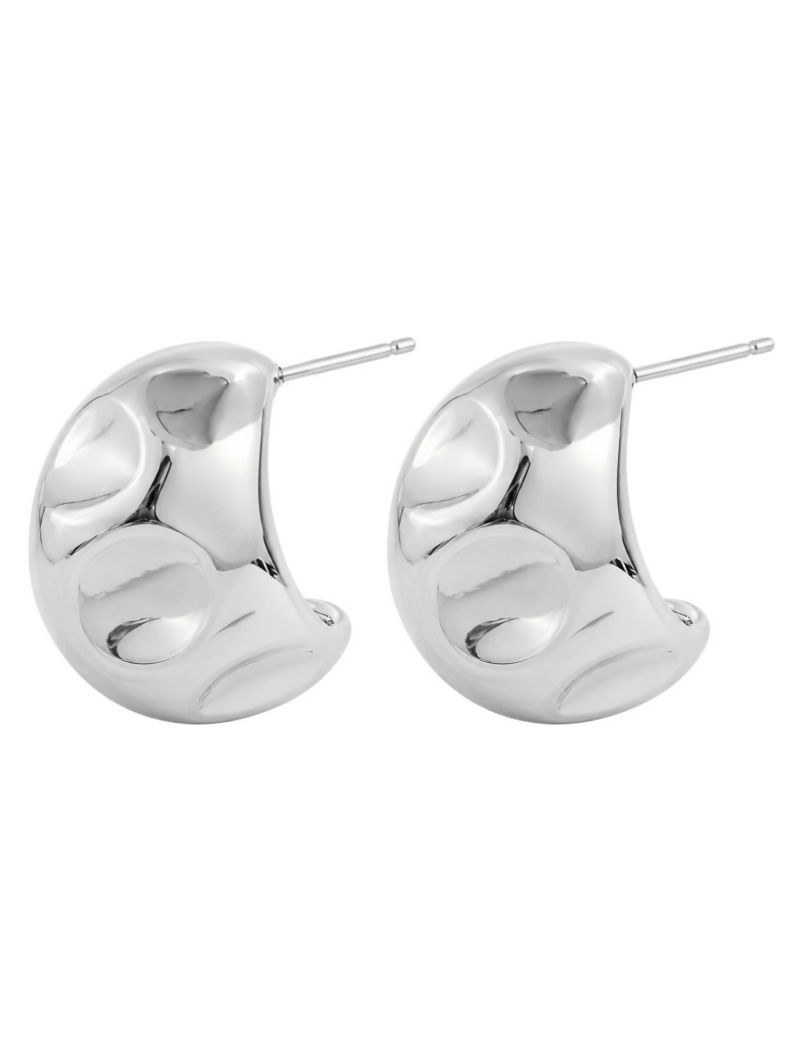 Brinco Folheado a Ouro 18k e Prata Gota Martelada