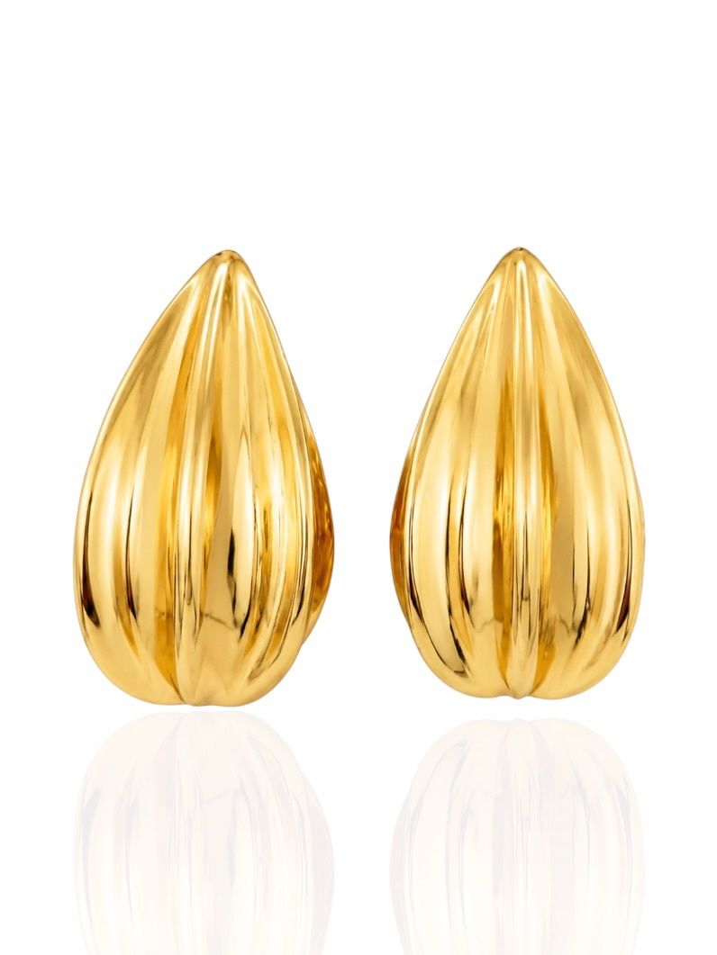 Brinco Folheado a Ouro 18k e Prata Gota Moderna