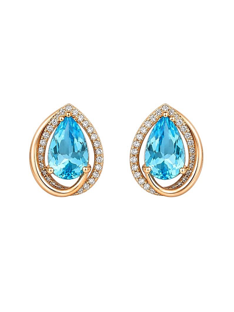 Brinco Folheado a Ouro 18k e Prata Gota Moderna Cravejada