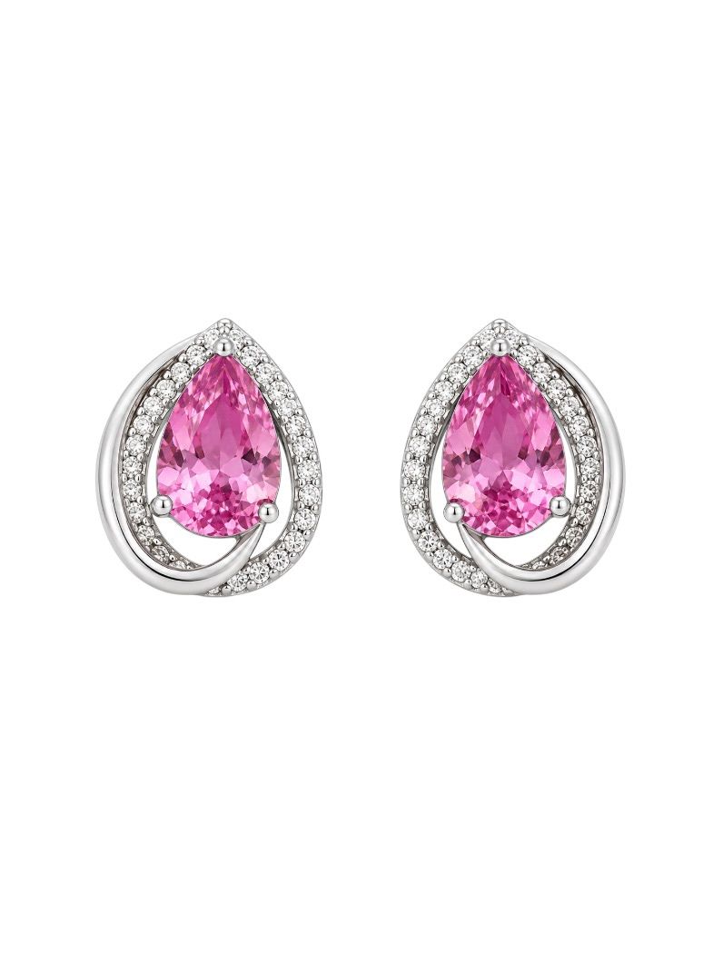 Brinco Folheado a Ouro 18k e Prata Gota Moderna Cravejada