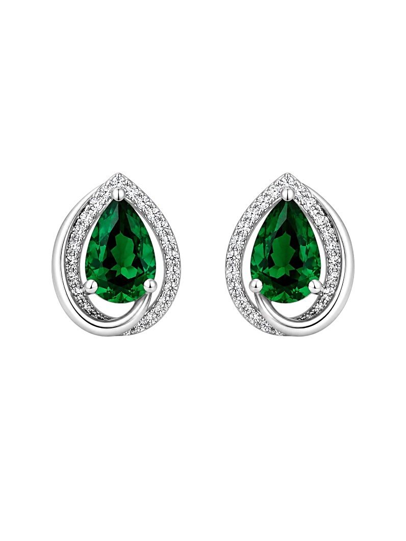 Brinco Folheado a Ouro 18k e Prata Gota Moderna Cravejada