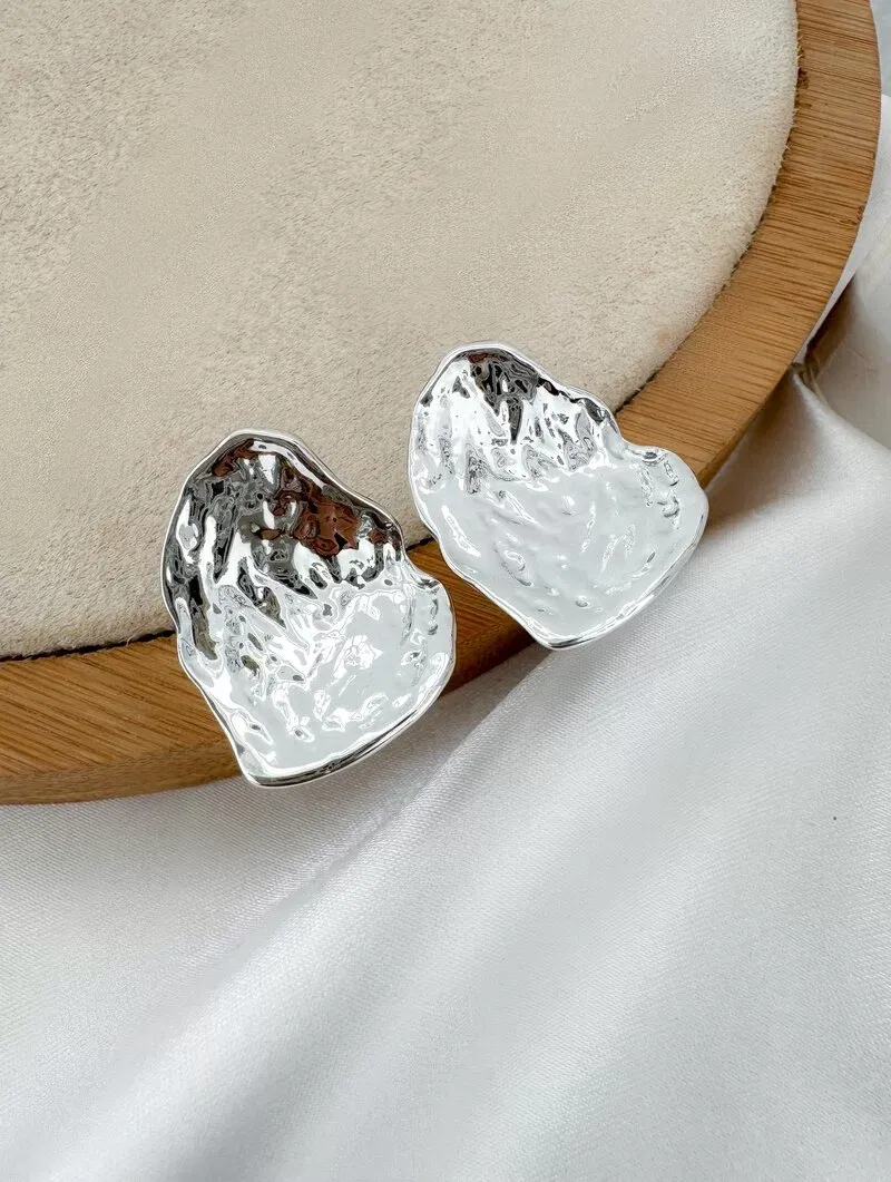Brinco Folheado a Ouro 18k e Prata Gota Orgânica