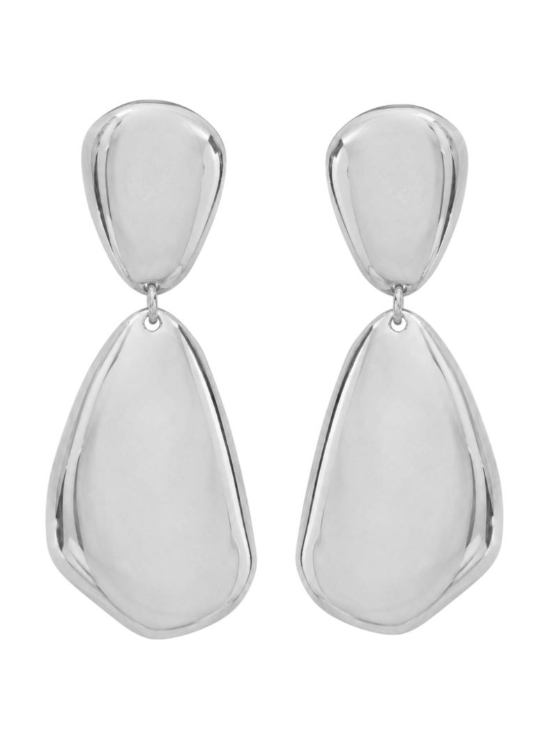 Brinco Folheado a Ouro 18k e Prata Gota Organica Lisa