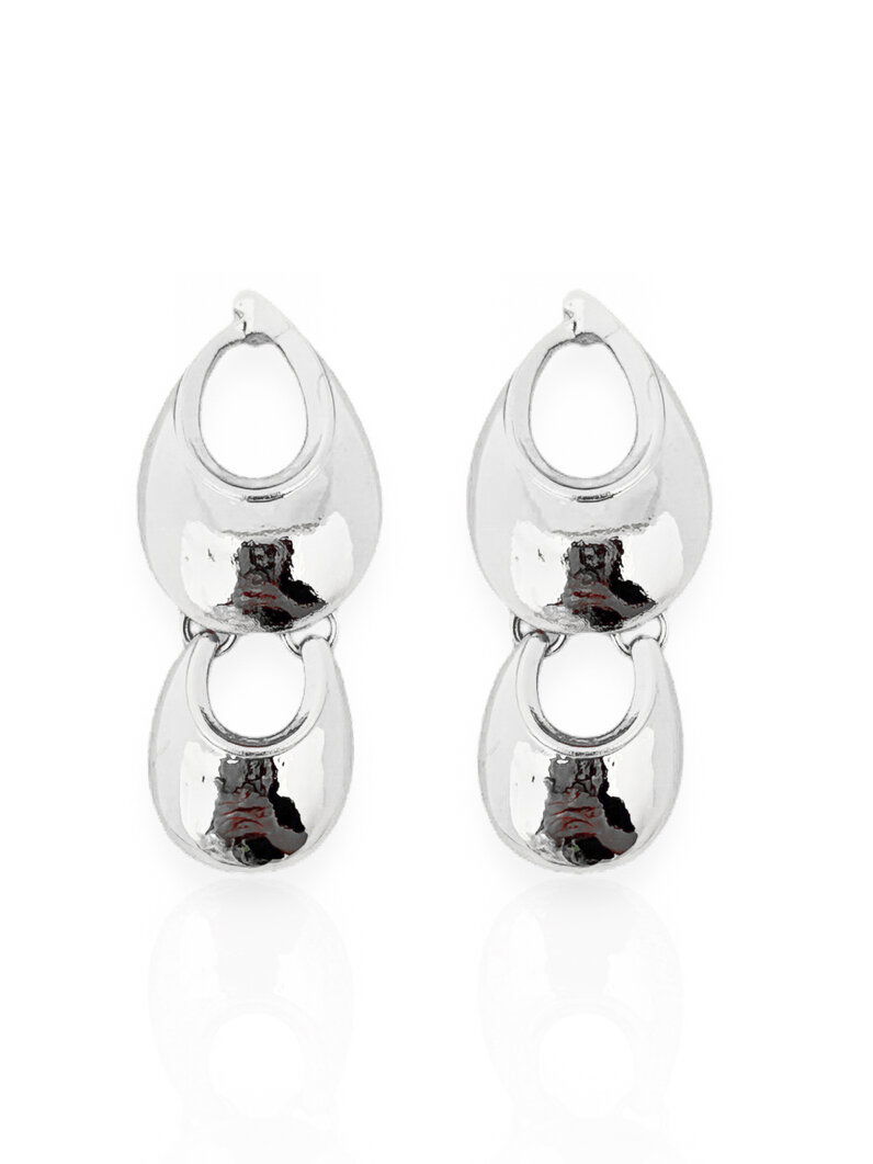 Brinco Folheado a Ouro 18k e Prata Gota Vazada Longo