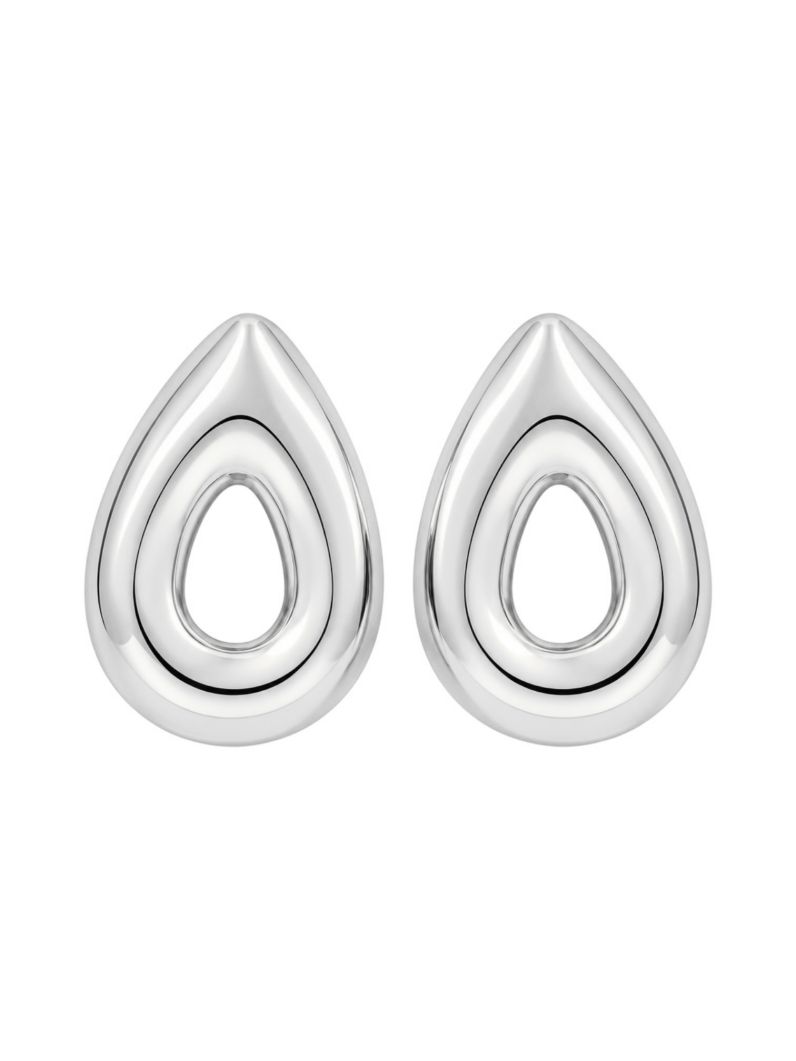 Brinco Folheado a Ouro 18k e Prata Gota Vazada Maxi