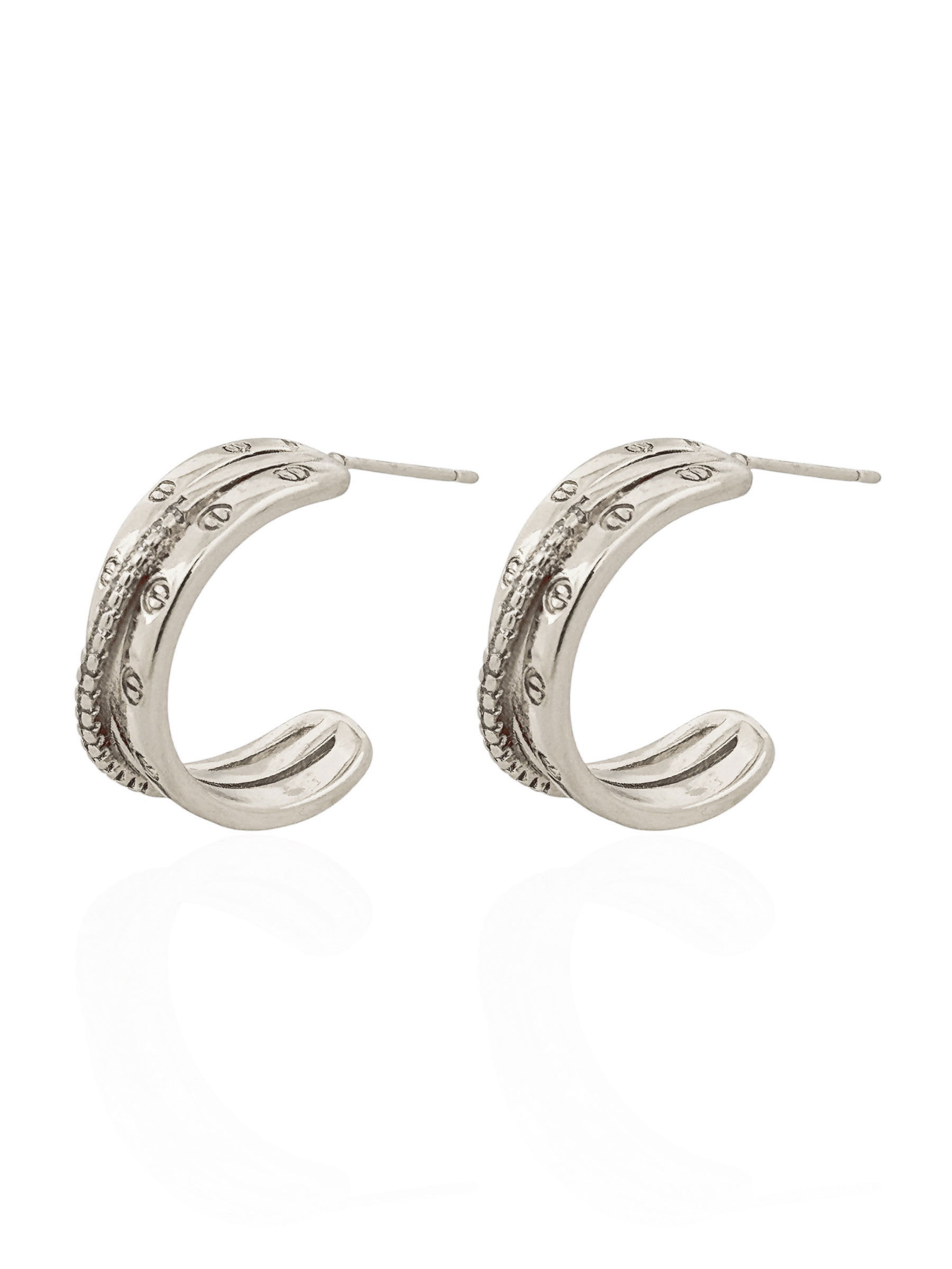 Brinco Folheado a Ouro 18k e Prata Inspiração Grandes Marcas Com Fio Cravejado