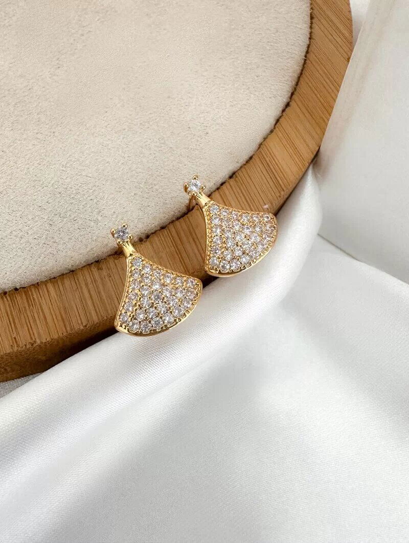 Brinco Folheado a Ouro 18k e Prata Inspiração Joalheria