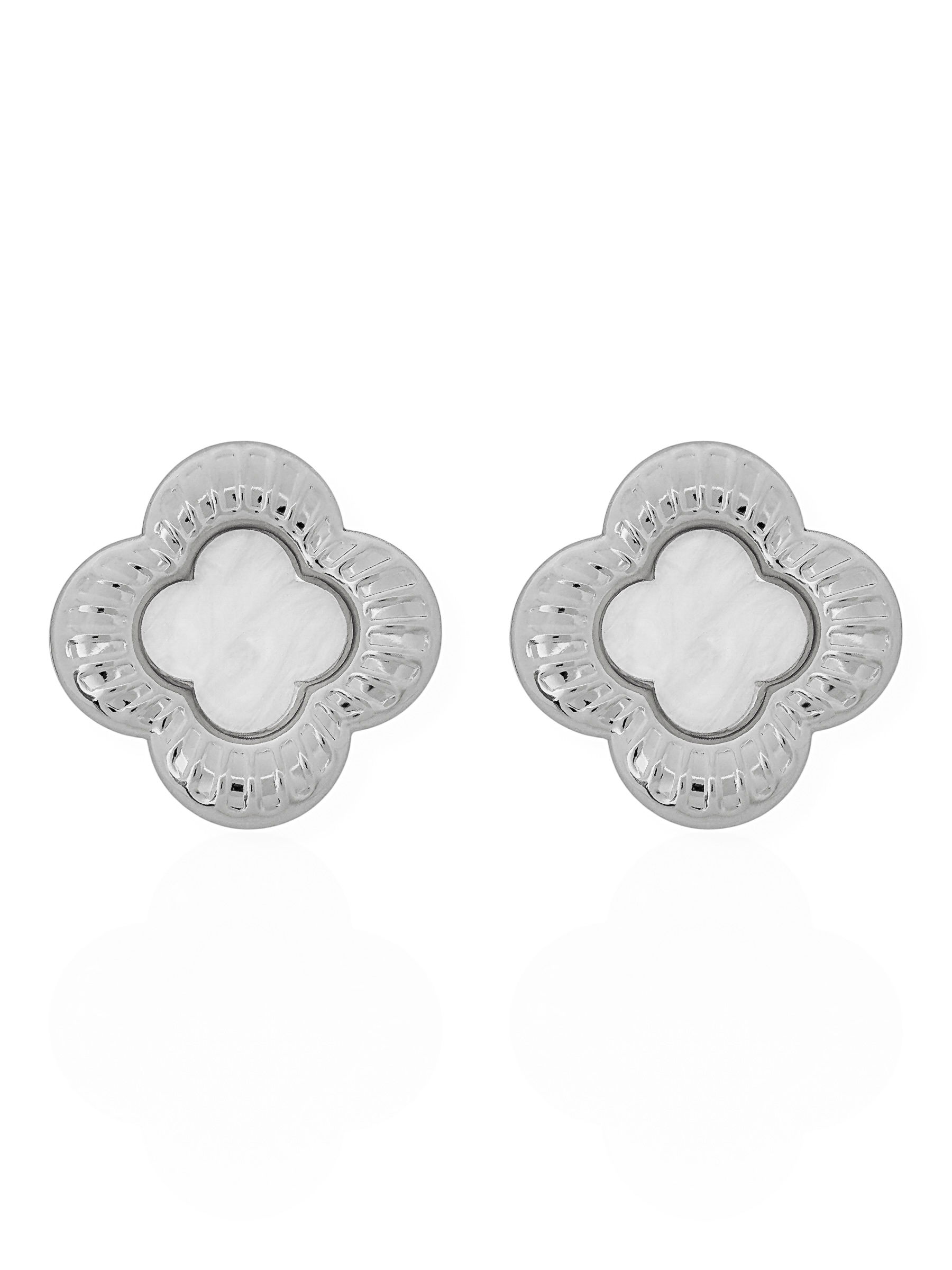 Brinco Folheado a Ouro 18k e Prata Inspiração Vg. Resinada Com Borda Desenhada