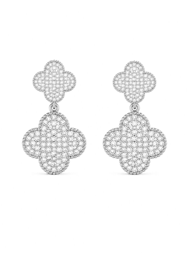 Brinco Folheado a Ouro 18k e Prata Inspiração Vg. Cravejado com Microzirconias