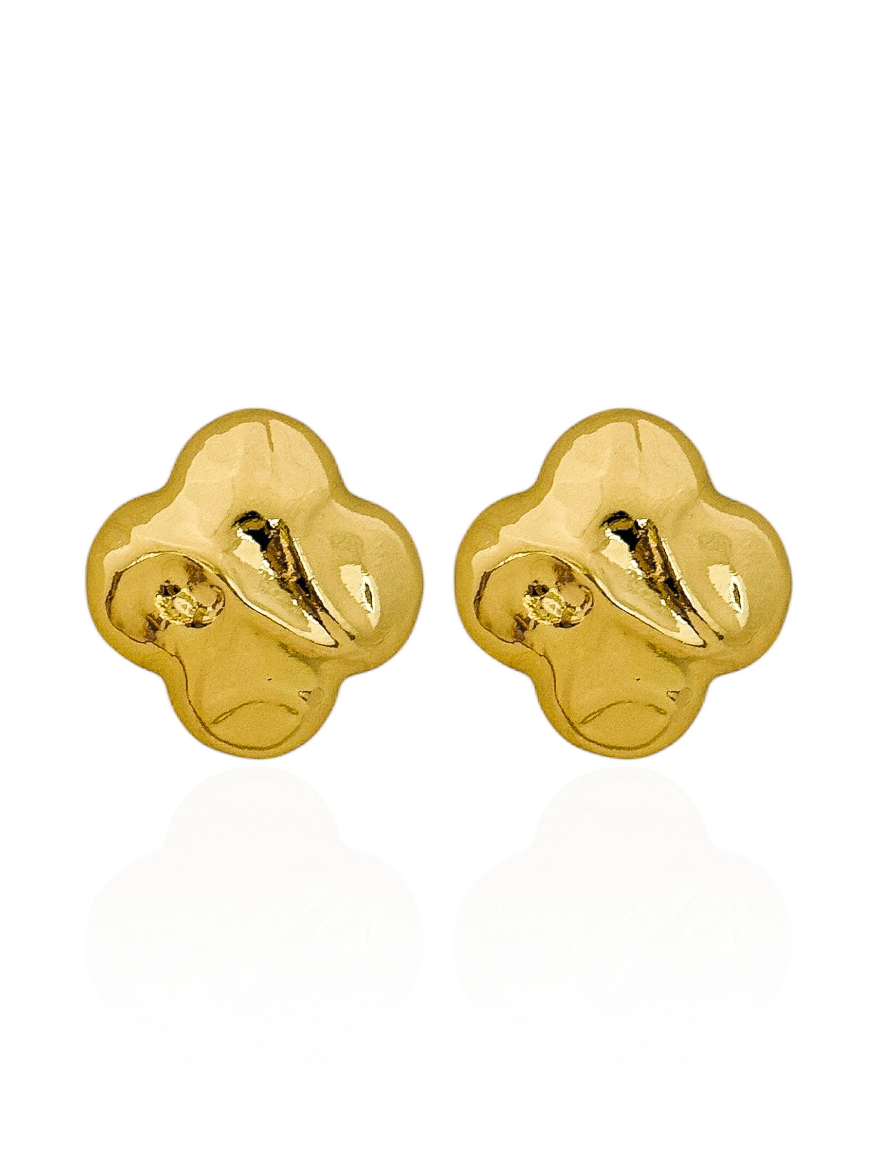 Brinco Folheado a Ouro 18k e Prata Inspiração Vg. Martelada