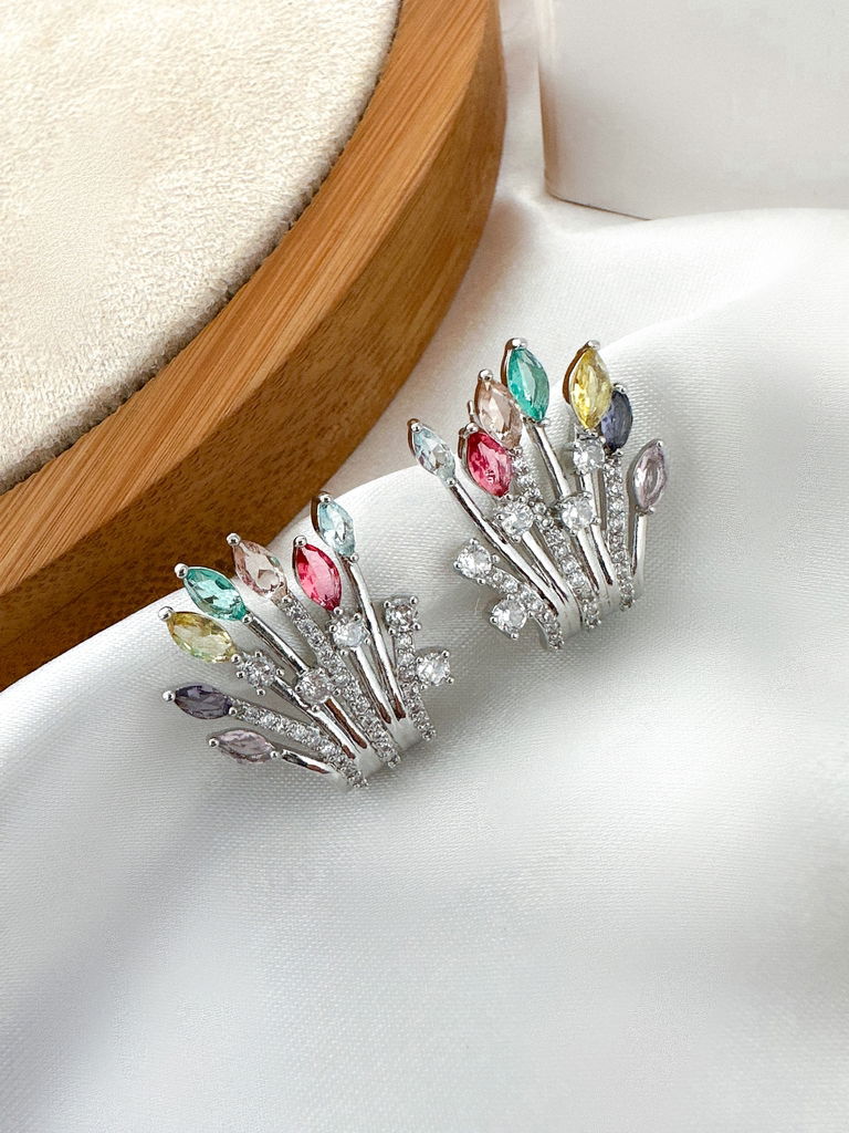 brinco folheado a ouro 18k e prata jasmin