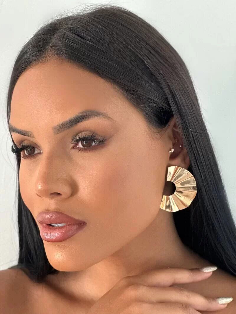 Brinco Folheado a Ouro 18k e Prata Leque