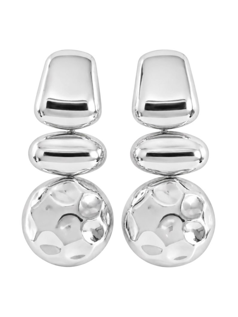 Brinco Folheado a Ouro 18k e Prata Liso e Martelado