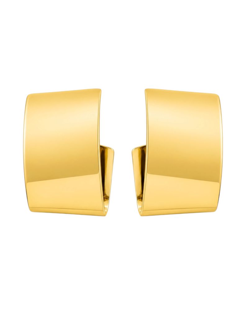 Brinco Folheado a Ouro 18k e Prata Liso Maxi