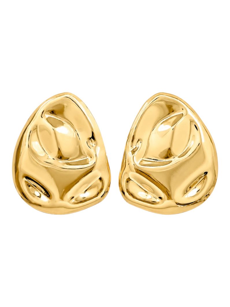 Brinco Folheado a Ouro 18k e Prata Martelado