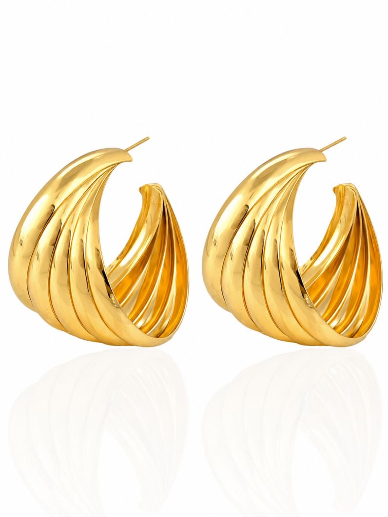 Brinco Folheado a Ouro 18k e Prata Max Argola Multi Fios